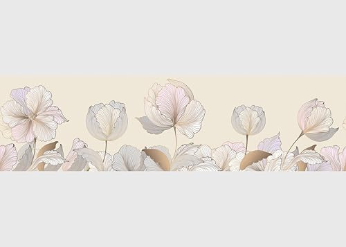AG Design Bordura Autoadesiva Fiore, AWB 8430 | Decorazione Impermeabile per Pareti, Mobili, Carte da Parati, Rivestimenti Murali e Porte, Pellicola, Multicolore | Larghezza 500 cm x Altezza 13,8 cm