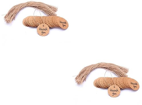 EXCEART 200 Stk Geschenketiketten Kleidungsetiketten Papieretiketten braune Tags für Geschenke Geschenkverpackungsetiketten danke tag Gunst-Tag für die Hochzeit Jahrgang Schild Aufzug