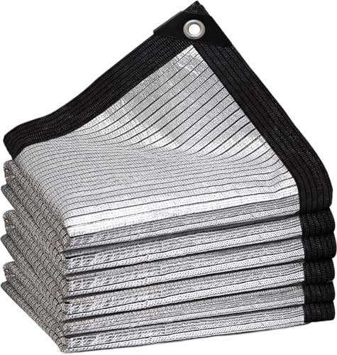 BXAEYIPOR Rete Ombreggiante Alluminio,80% Tasso Di Ombreggiatura Resistente Ai Raggi UV,Criptato E Ispessito Ombreggiante per Balcone,Giardino,Protezione Solare per Auto.