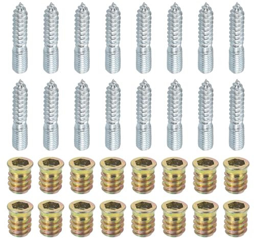 QUARKZMAN M10x50mm Bullone Sospensione 16pz 30mm Legno Tassello Vite Autofilettante Vite 16pz M10x20mm Filettato Dado Innesto Interfaccia Esagonale Presa Azionamento Giunto Gambe Mobili