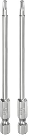 QUARKZMAN 2Pcs T15 Bit de Seguridad Torx 1/4 Vástago Hexagonal 4 Largo Acero S2 Magnético Resistentes a Manipulaciones Puntas de Estrella Destornillador Torx con Agujero de Conductor