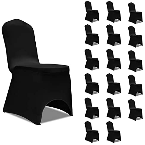 ZEYUAN Funda de Silla elástica 18 Unidades Negro, Funda Sillas Comedor, Cubre Sillas, Cubierta De La Silla, Funda Protectora Sillas
