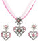 Lucktao 3 Stück Trachtenschmuck Damen Set,Bayerisch Dirndlschmuck Trachtenkette,Ohrringe und Halskette mit Strass Edelweiß Herz Anhänger,Für Oktoberfest Accessoires,Oktoberfest Damen Outfit