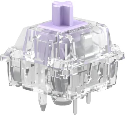 GLORIOUS Switches Mako 110 Pzs Teclado Mecánico Táctil Ultralight 5 Pines | Mecanismo POM suave, golpe táctil sutil y limpio, actuación ultraligera, estructura transparente que permite un mayor brillo