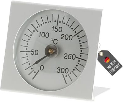 Lantelme Backofenthermometer – Temperaturbereich 0-300 °C – Aluminium – Deutsche Herstellung – Präzise Analoge Temperaturkontrolle Thermometer für Backofen, Pizzaofen & Holzofen