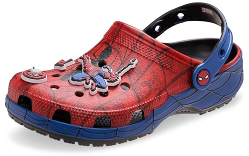 Crocs Sabots de super-héros Marvel unisexes pour adultes, Spiderman, Black Panther et Captain America, Spider-Man Web, 6 Women/4 Men
