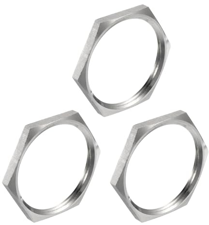 QUARKZMAN 3Pcs Raccord De Tuyau Coulé Écrou À Six Pans, 304 Acier Inoxydable Écrou À Six Pans NPT 1-1/2 Filetage Femelle Pour Plomberie Fixe, Balai À Eau Et Nettoyeur De Sous-Carrosserie