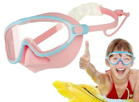 Gafas de natación para niños con cubierta nasal, gafas para niños con cubierta nasal, gafas antiniebla, antiniebla, sin fugas, equipo de buceo para niñas de 4 a 16 años