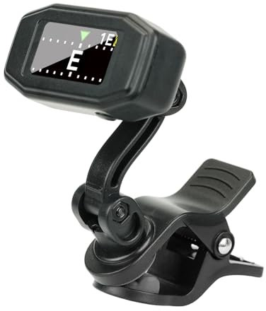 Aroma Gitarren stimmgerät Clip On Wiederaufladbares Chromatisches Stimmgerät für Gitarre, Bass, Ukulele, Violine, Mandoline mit TFT Bildschirm, Leicht Ablesbar bei Starker Beleuchtung