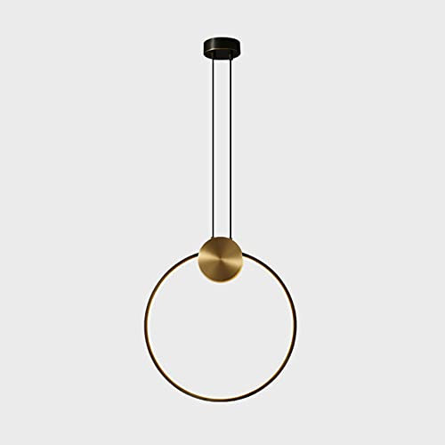Lámpara Colgante de Techo Circular de latón para Sala de Estar Moderna, Dormitorio Vintage, con luminaria suspendida Ajustable (C)