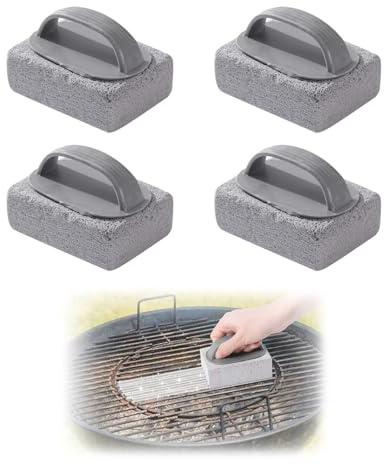 ZHYUAN 4 pièces Pierre ponce pour barbecue,Kit de nettoyage pour plaque de cuisson,Bloc de nettoyage pour barbecue,Brosses de nettoyage pour pierre ponce,pour nettoyer les grils,les cuisines,les fours