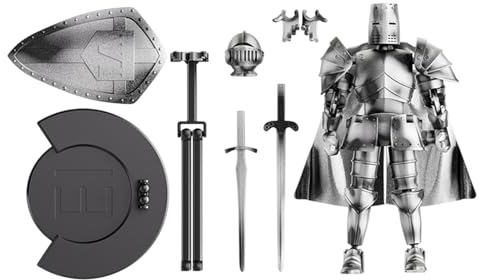 Statuetta cavalleresca medievale - Modello multi giunto da 18 cm, statua da collezione flessibile, statuetta mobile con testa rotante a 360 gradi | Durevole per tavolo da pranzo scrivania casa ufficio