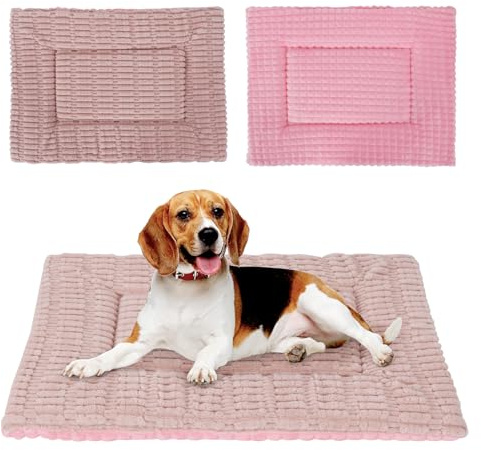 IEUUMLER Hundebett, Waschbare Hundematte, Memory Foam Hundekissen Flauschig und Warme Hundedecke für Unterwegs, Katzenkissen für Große und Kleine Hunde oder Katze FC020 (Pink, S-60x45cm)