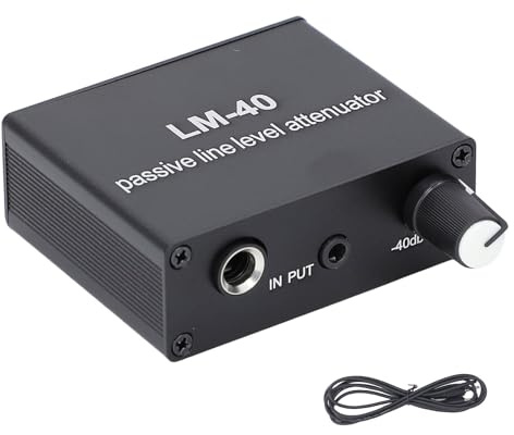 Klanata Passiver Schalldämpfer mit Einstellbarer Lautstärkeregelung von 40 dB bis 15 dB – Aluminiumlegierung – 6,5-mm-Mono- und 3,5-mm-Stereo-Eingänge – inklusive 3,5-mm-Ausgangskabel –