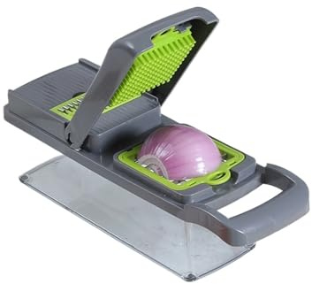 Cortador de verduras multifuncional, rebanador frutas, pelador zanahorias, rallador, cesta accesorios cocina