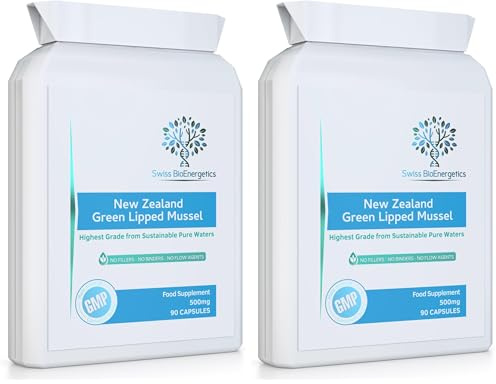 Green Lipped Mussel 500mg 90 Capsules – sustainably sourced from Pure New Zealand Waters, expertly extracted Using CO2 – No Mixers – No Binders – No fillers (Pack of 2)