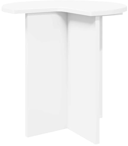 KPWENFBSL Beistelltisch Weiß, Ø 39 x 38 cm Couchtisch aus Holzwerkstoff, Runder Nachttisch Modern für Wohnzimmer & Schlafzimmer, Stabiler Kaffeetisch Klein mit Stauraum Belastbar bis 60 kg