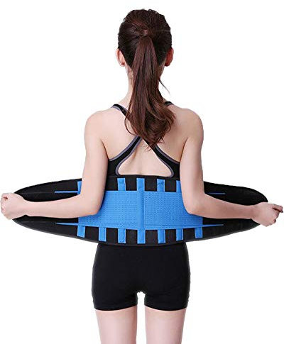 Bauchweggürtel Bauchgürtel, Taille Trimmer Sport Powergürtel Waisttrainer, Schwitzgürtel, Hot Sauna Belt, Bauch Fett Weg Gürtel, Bauchgurt für Damen und Männer Korsett Gürtel Fitnessgürtel Blau 2XL