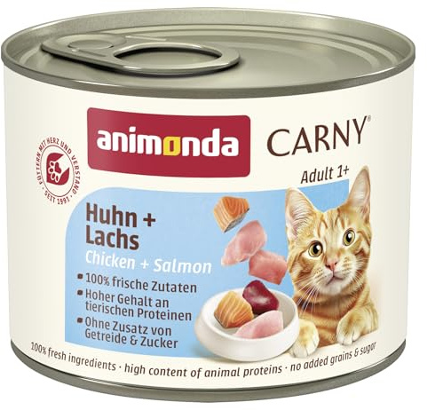 animonda Carny Nourriture Humide pour Chat Adulte - Poulet + Saumon - 6 x 200 g