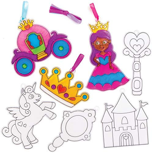 Baker Ross Kits attrape soleils de princesse - Dessins en plastique amusants pour les enfants à colorier et à décorer (Paquet de 10), AX125
