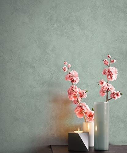Newroom Vliestapete Grün Betonoptik Tapete Wohnzimmer Schlafzimmer Flur | pflegeleicht, matte Optik, Wandtapete, reißfestes Vliesmaterial, für Wohnzimmer, Schlafzimmer, Flur