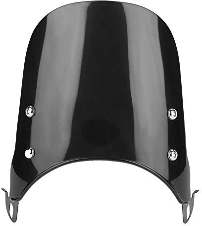 Windschutzscheibe für Motorräder, Aramox Universal Motorcycle Modified Windschutzscheibe Windschutzscheibe Windabweiser ABS + Eisenschwarz