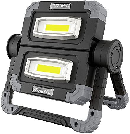 LED Arbeitsleuchte, Wiederaufladbares 20W Sehr Hell Arbeitsstrahler mit 360 ° Drehung, Faltbares wasserdichter Baustrahler Arbeitslicht für Autoreparatur, Camping, Wandern, Notstrombank und Garage