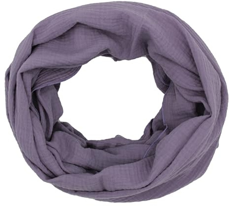 Musselin Loop Schal Schlauchschal 100% feine Baumwolle Damenhalstuch Halstuch Damen Frauen Frühling Herbst ca.160 x 70 cm (Lavendel)