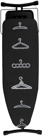 StarVIP Bügeltisch – Oberfläche 125x41 cm, Leicht, Klappbar, Stabil, Höhenverstellbar 95 cm, rutschfeste, Ausziehbare Bügeleisenablage, 100% Baumwollbezug, Ideal für Zuhause, Hergestellt in EU