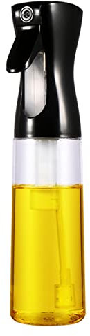 ACAREY Vaporizador de aceite, vaporizador de aceite y vinagre, pulverizador de aceite de oliva, botella pulverizador de aceite para cocina barbacoa (300 ml, negro)