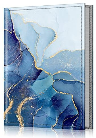 FINTIE Album Photo 10x15cm (4x6 Pouces) – 52 Photos, Mini Album Photo Portefeuille Portable pour Famille, Mariage, Fille/Garçon, Marbre Océan