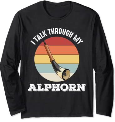 Schweizer Alphorn Musikinstrument in Schweiz Alpen Souvenir Langarmshirt