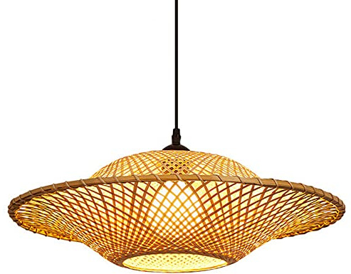 CHUNGYANG Lámpara De Araña Hecha A Mano De Bambú De Viento Silencioso De Estilo Japonés, Rota Lámpara Colgante Decorativa, Hotel Colgante Simple APARATO DE ILUMINACIÓN DE TECHO, Para E27 Base Restaura