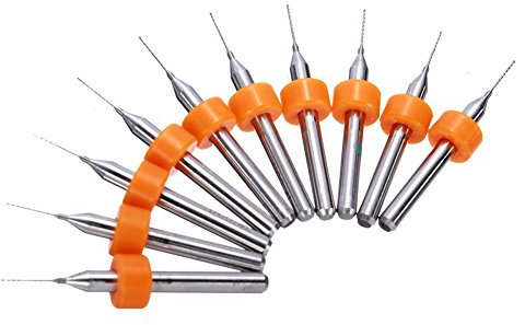 Micro Tungsten Drill Bits 1/8 Shank for Toy Jewelry Making, Crafts, CNC, PCB, Woodworking, Model Trains Cars Boat [Cutting Dia:0.8mm]