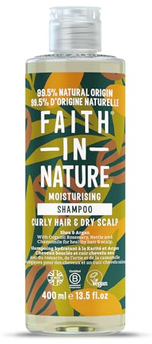 Faith In Nature Shampoo Naturale al Burro di Karité e Argan, Idratante per Capelli Ricci e Cuoio Capelluto Secchi, Vegano e Cruelty Free, Senza SLS, Siliconi o Parabeni, 400 ml