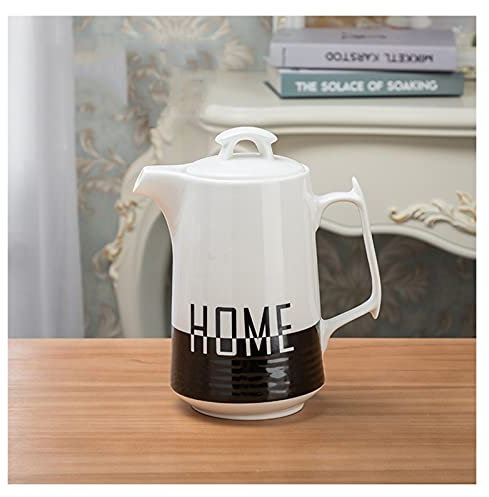 LUCBEI Carafe d'eau Pichet en céramique à Grande capacité Creative Cool Cool Couverct Simple Théière Simple avec Double Boucle avec Sortie DC for Une Prise d'eau Douce Carafes (Color : Noir)