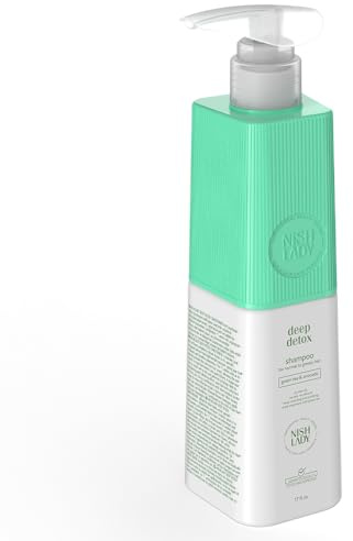 Nishlady Deep Detox Clarifying Shampoo for Normal to Greasy Hair, 503 ml | Green Tea & Avocado Extracts