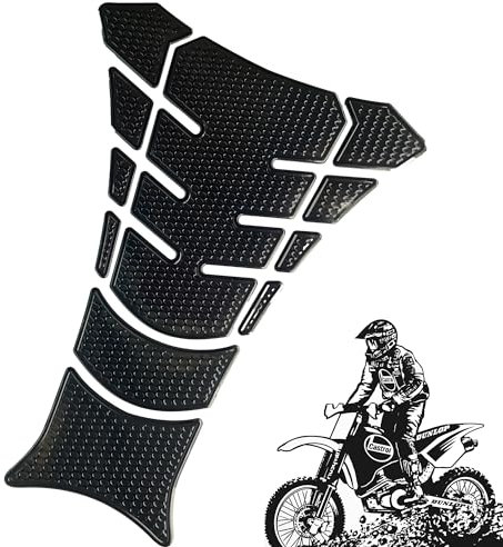 QIUMING 3D Carbone Protecteur de réservoir de Moto Universel Protection de Peinture de Protection de Réservoir Universal Moto 3D arêtes de Poisson Autocollant de Protection (Noir)