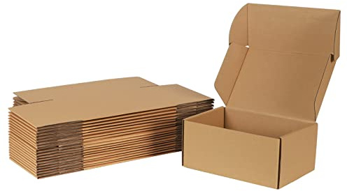 Giftgarden Platta fraktlådor 22,9 x 15,3 x 10,2 cm, set med 20 bruna kartonger, kartongförpackning för förpackning, post, företag