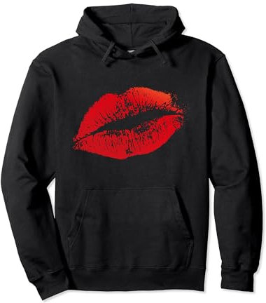 Lippen mit rotem Lippenstift Grafik Pullover Hoodie