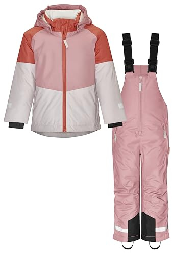Playshoes Unisex snöset vinterjacka vinterbyxor snödräkt, ROSA, 104