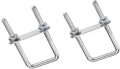 TOP-VIGOR M8 x 40mm U Bolts, 2Sets 100mm Length Square U Clamp Bolts | Carbon Steel U-Bolts with Nut, Plate, Washer for Building Installations Mechanical Parts Connection Cehicles Ships