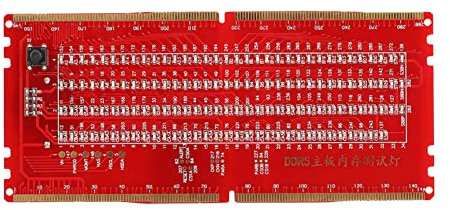 Leapiture DDR5 RAM Memory Slot Tester Card Desktop Memory Test Card with LED Lights Portable for PC Motherboard RAM Memory Maintenance (Red)
