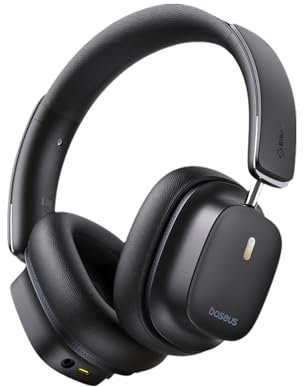 Baseus Wireless Noise Cancelling Headphones with Spatial Audio, Bluetooth Headphones Over Ear with LDAC Hi-Res Sound, 65H Playtime, Deep Bass, Transparency Mode, Custom EQ via App, Foldable Design