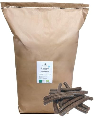 Bio Leinkuchen Fest 2kg Pferde Leckerli Pellets Sticks von Leinkraft | 100% Deutscher Bio-Leinsaat - schonend kaltgepresst