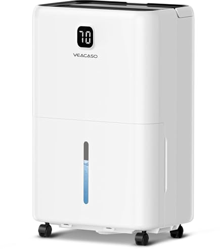 80 Pint Dehumidifier for Basement & Home up to 5500 sq.ft, Smart Humidity Control, Auto Defrost, Quiet Sleep Mode, Drain Hose Included, 3 Modes & 24H Timer