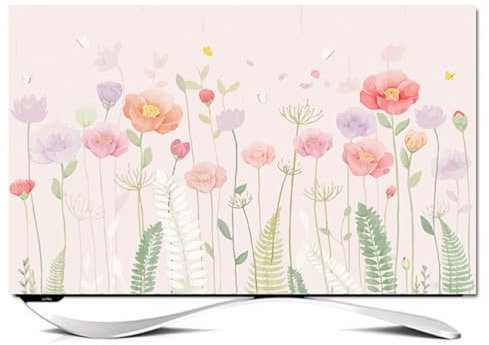JANEMUA TV-Abdeckung TV Schutzhülle, Blumenmuster Staub-/Sonnenschutzhülle, Universal Für Desktop/Desktop Monitor/Wandhalterung/Curved TV-C||40-43inch