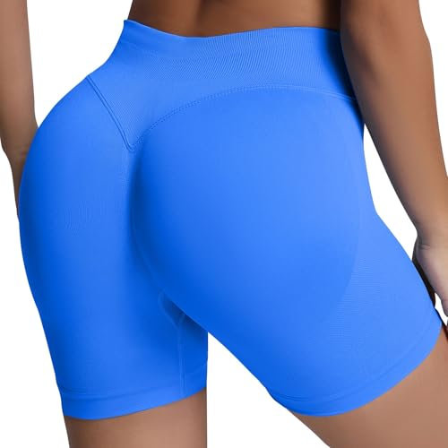 Damen Radlerhose High Waist Kurze Sporthose Bauchweg Shorts Blickdicht Knielang Sportshorts Unterhosen Leggings Sommer für Sport Yoga Gym