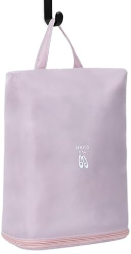 Reseskoväska – vikbar vattentät skopåse förvaringsväska – lätt ventilerande resetillbehör med kapacitet för sportkläder, gym och tvätt, bönpasta färg, se beskrivning, Se beskrivning