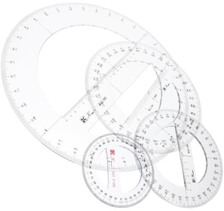 Housoutil 4pezzi Goniometro Gradi Goniometro Portatile in Plastica Circolare Per Geometria Strumento Misurazione Per Forniture Per Ufficio